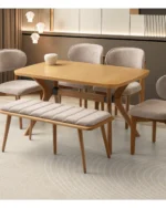 Rüya naturel ceviz masa set 1170 - Görsel 4