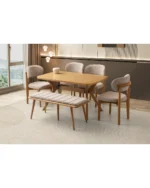 Rüya naturel ceviz masa set 1170